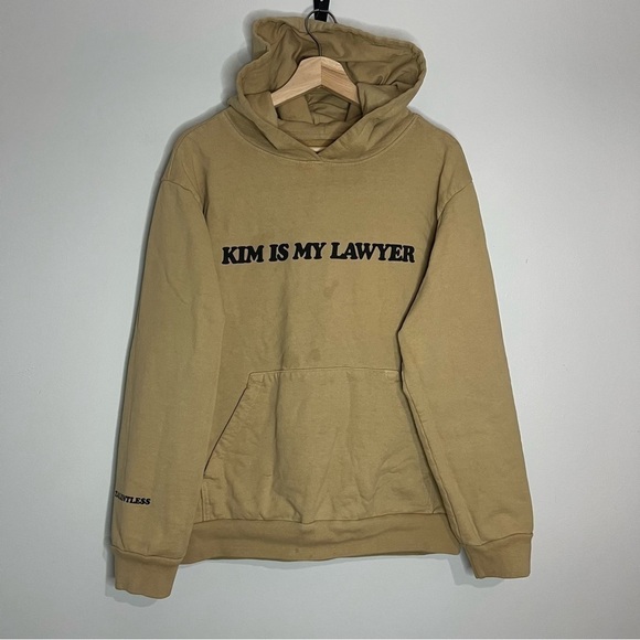 Talentless “Kim is my Lawyer” Tan Pullover Hoodie Medium - Picture 1 of 5